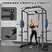 Goimu C1-V4 Power Cage, 2000LBS Squat Rack with LAT Pulldown, Multi-Function Weight Cage Strength Training Machine, Workout Cage with More Attachments for Home Gym Garage (BK C1-V4)