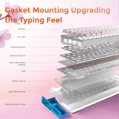 Image of DAREU COOL68 65% Pink Hall Effect Magnetic Switch Gaming Keyboard with 8000Hz Polling Rate,Rapid Trigger,Adjustable Actuation,0.1ms Latency,SOCD,Gasket Mount,PBT keaycaps,Hot swappable,RGB Light