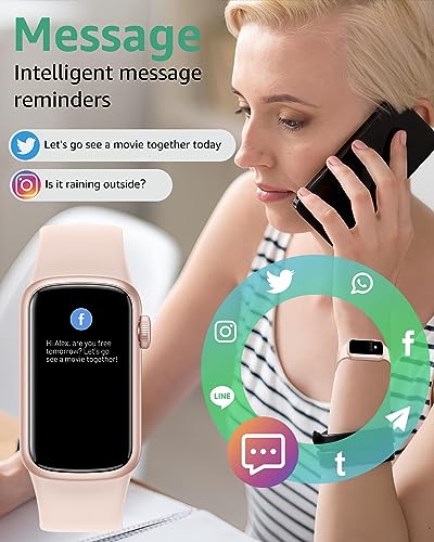 Image of IMFRCHCS Fitness Tracker with Step Counter /Stopwatch, Activity Health Tracker with Blood Pressure Heart Rate Monitor, Sleep Tracker, 137+ Sport Modes, Pedometer Smart Watch, Gift for Women Men Pink