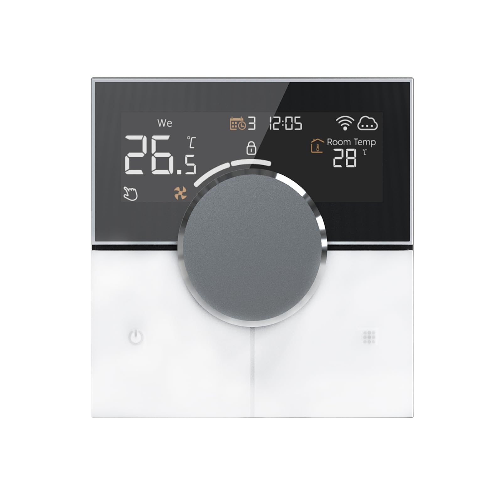 Inteligentny termostat WiFi z pokrętłem, programowalny elektryczny termostat grzewczy, kompatybilny z Alexa i Google Home, 16 A, 95-240 V