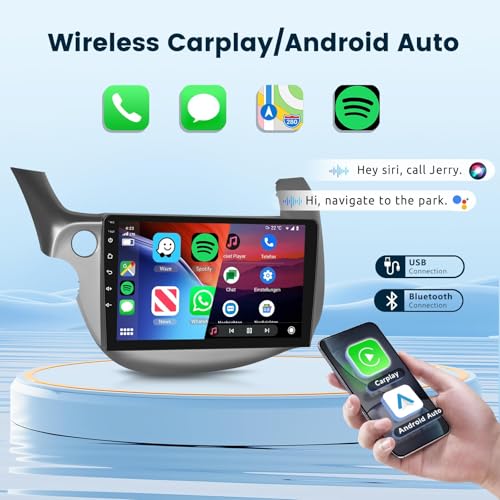 Image of [2G+64G]for Honda Fit 2008-2013 Android 15 Car Stereo Support Wireless Carplay /Android Auto Car Radio with 10.1 inch Touchscreen 5Ghz-WiFi GPS Navigation Bluetooth USB FM /RDS Radio with Backup Camera
