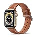 Produktbild Tasikar Armband Kompatibel mit Apple Watch Armband 42mm 44mm Leder und Flexiblem Silikon Design Ersatzarmband für Apple Watch SE Series 6 Series 5 Series 4 Series 3/2/1 (Braun)