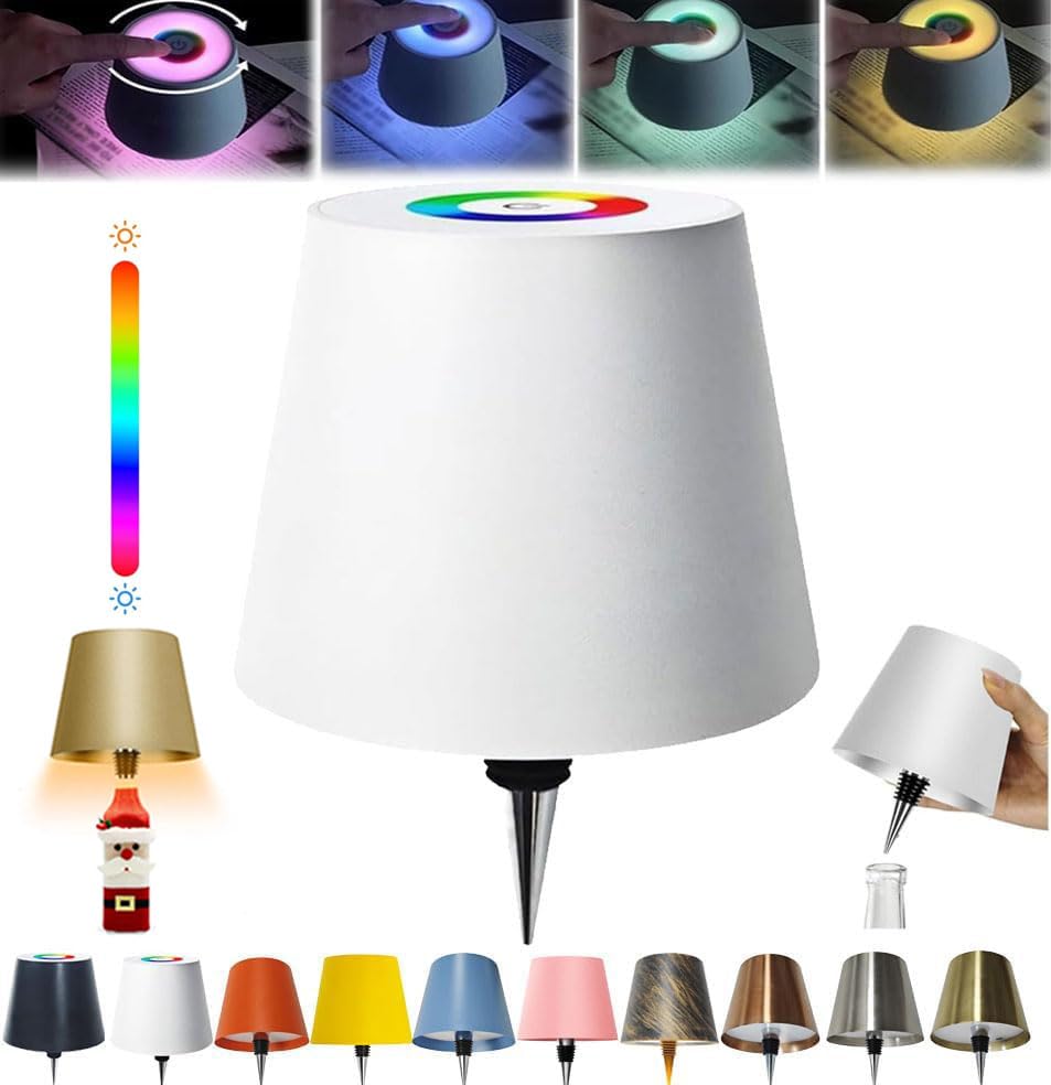 oddmmo Wireless Bottle Lamp, 2024 New Wireless Wine Bottle Light with Colorful Dimming, Rechargeable Touch Control Wine Bottle Lights, New LED Desk Lamp for Bedroom, Restaurant & Bar