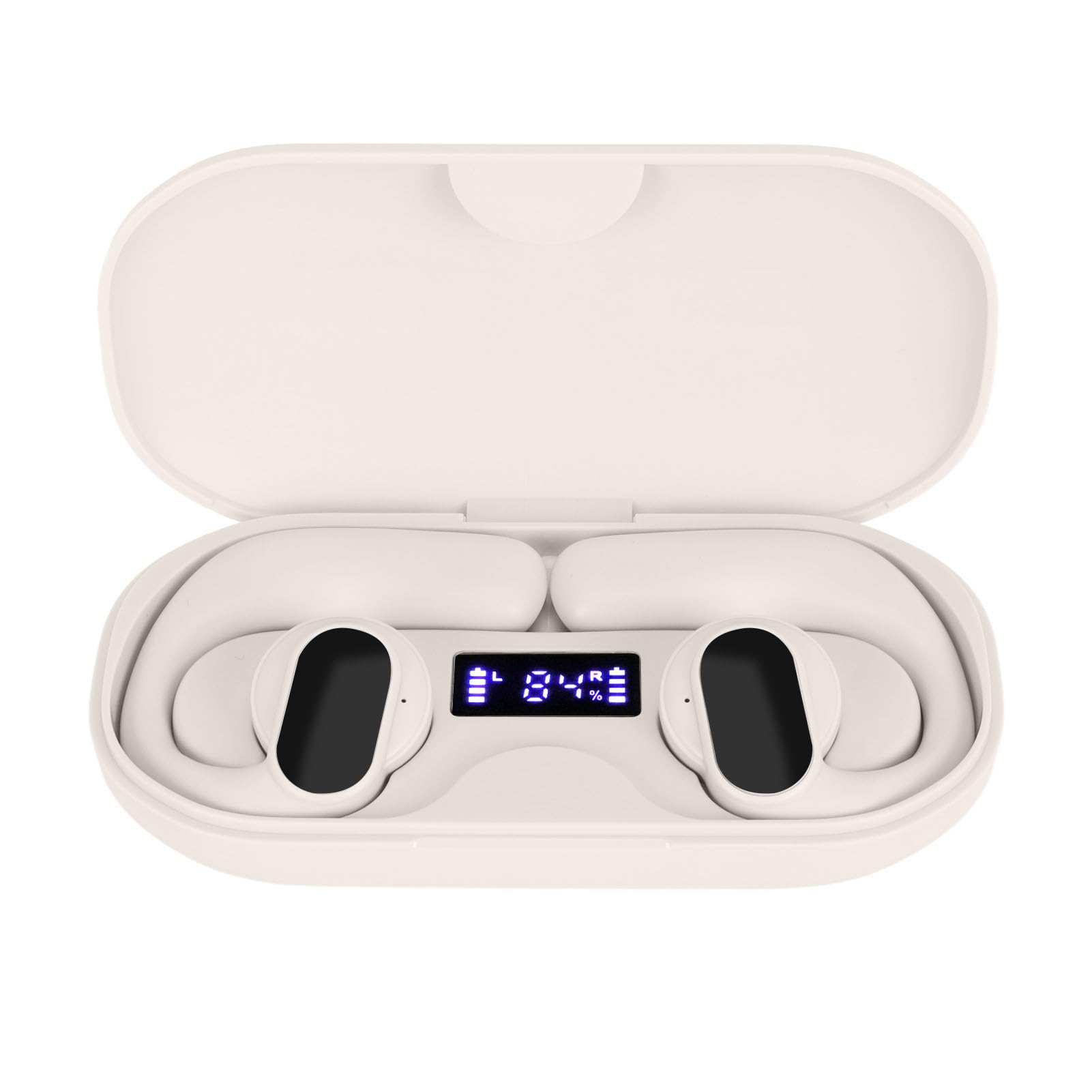Septpenta S901 Słuchawki Douszne Z Tłumaczem, 144 Tłumaczenia Językowe, 3 Tryby, Dźwięk Stereo Słuchawki Douszne Bluetooth 5.3, Obuuszna Kontrola Odcisków Palców W Biurze(Biały)