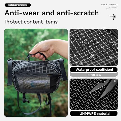 HIKEMAN Hiking waist pack Attaches to Strap for Front Chest Bag (Gray) - 5