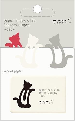 Midori 43235006 - Clip índice (gato, 3 colores surtidos)