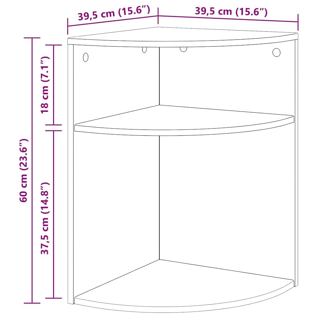 Mesa auxiliar moderna gris Sonoma 39,7 x 39,7 x 60 cm, mesa rectangular de madera de ingeniería con almacenamiento, ideal para salón, mandos a distancia y libros
