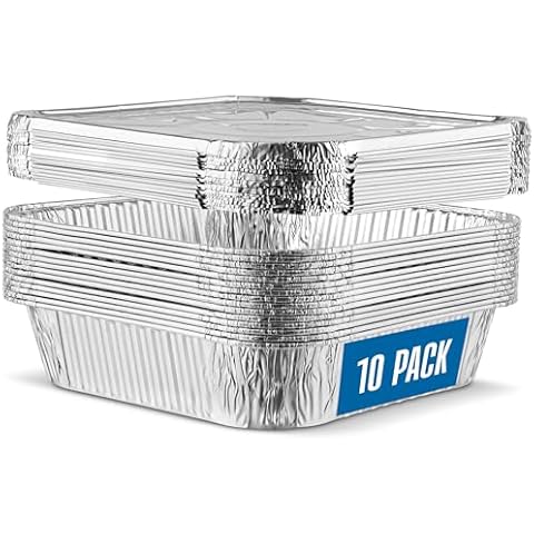 PLASTICPRO 10 Pack 8 Inch Square Pans Cover