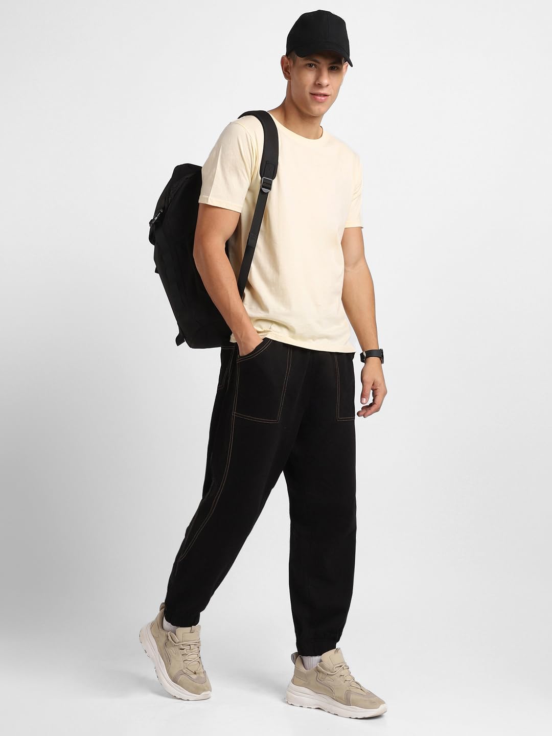 NOBERO Owens Herren-Jogginghose, einfarbig, schwarz, schmale Passform, Nachtschlaf, Lounge, Laufen, Jogginghose, Trainingshose, Outfit für Herren, Jungen, Freizeit, Fitnessstudio, Sport, Baumwolle