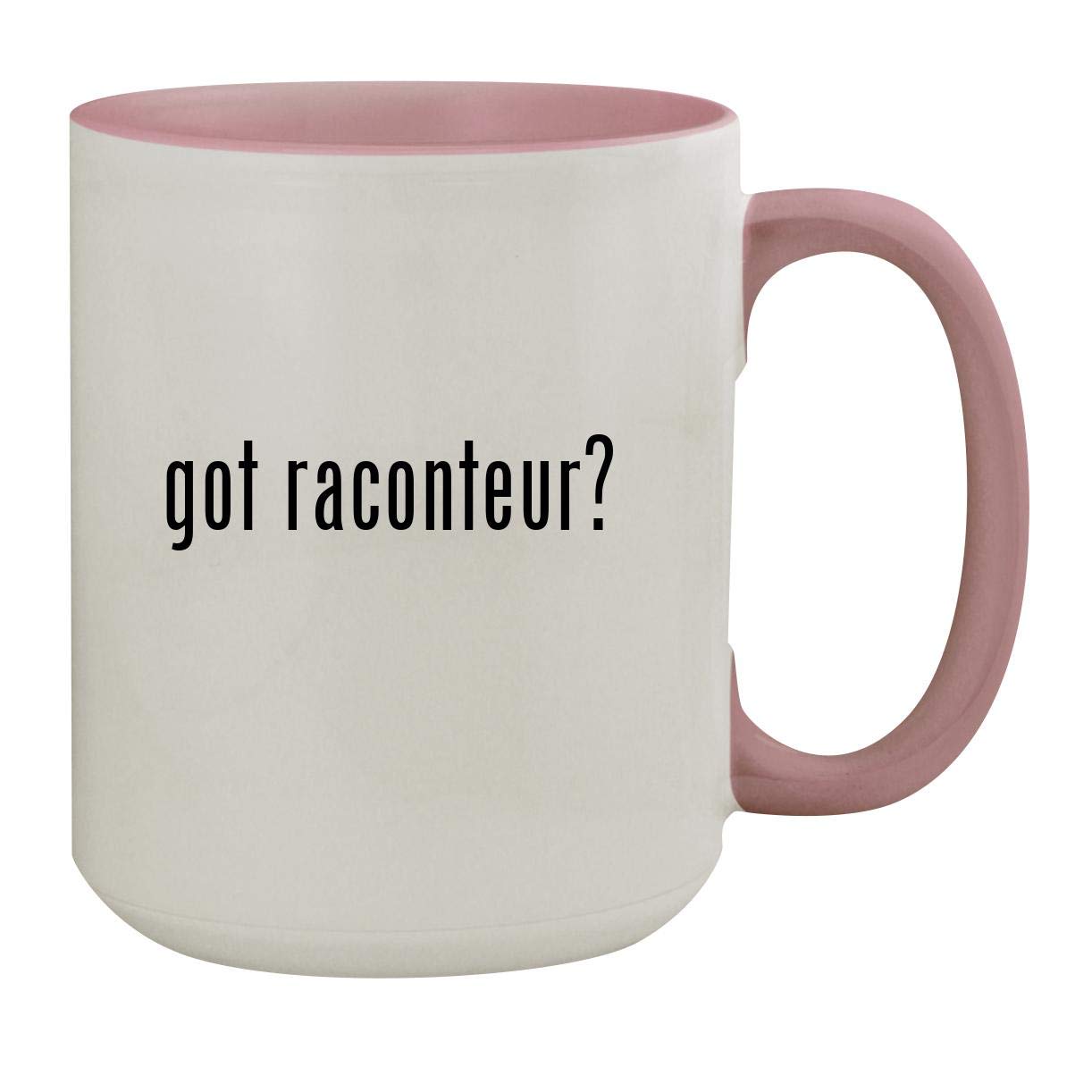 got raconteur? - 15oz Colored Inner & Handle Ceramic Coffee Mug, Pink