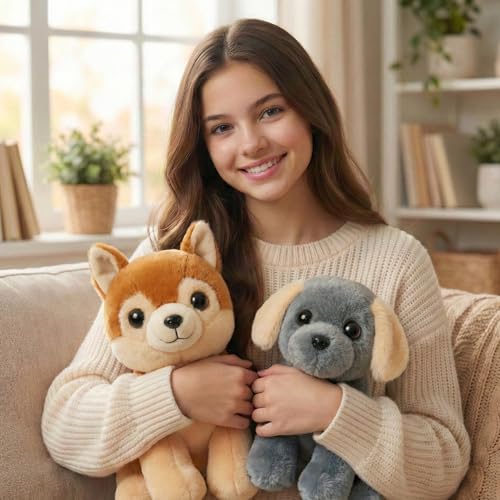 Image of Tabitha Stuffed Toys-Ultra Soft Plush Toy for Kids | Birthday Gifts for Kids and Girls | (Combo of 2 Toys 25 Cm Sandal Cat & 25 Cm Grey Dog)