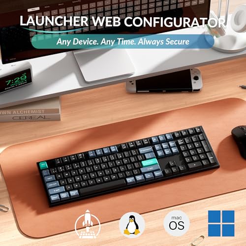 Image of Keychron B36 2.4 GHz Wireless Bluetooth Keyboard Silent Typing 100% Full-Size Layout Launcher Support with Numeric Keypad Ergonomic Angle Compatible for Mac Windows Linux