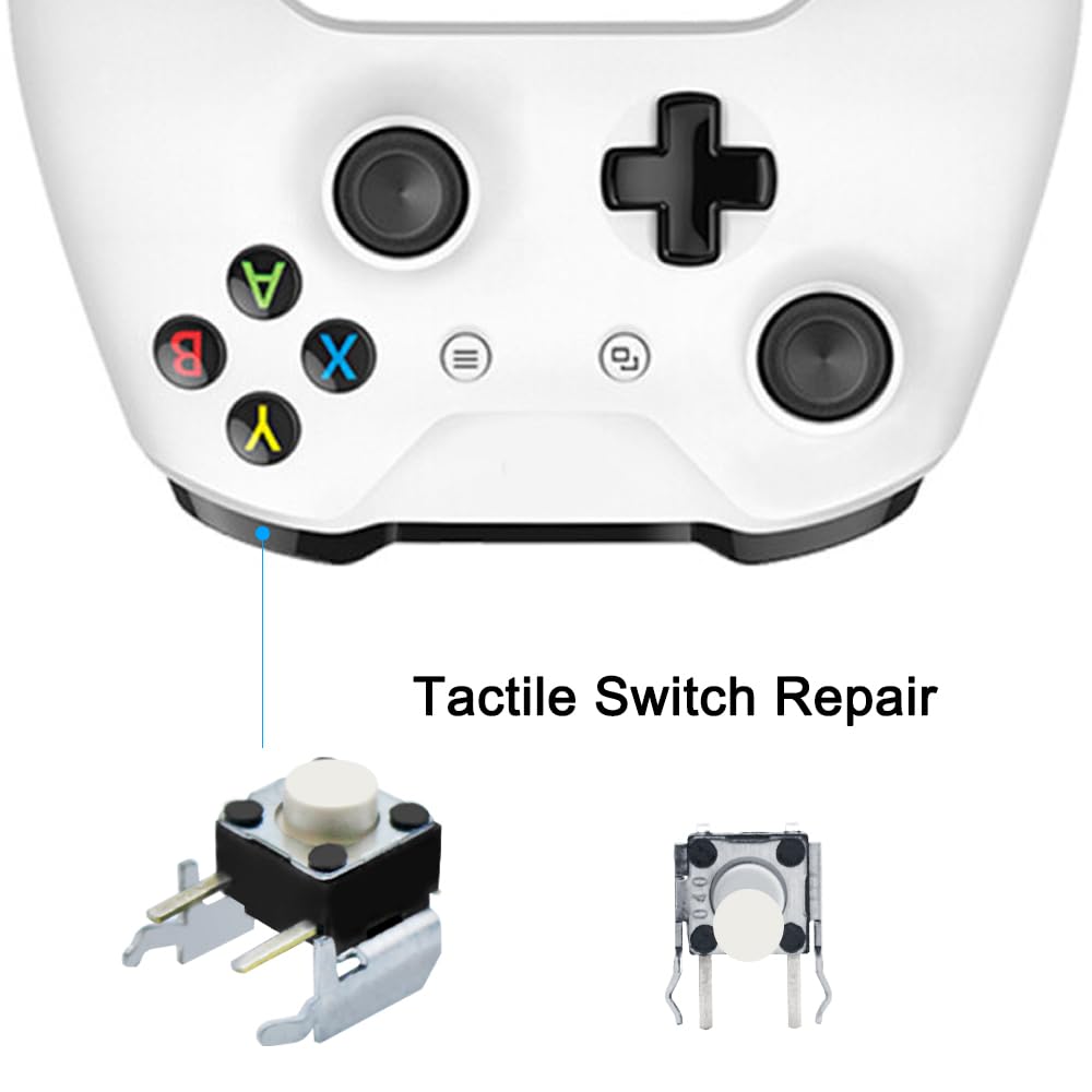 Kit de piezas de repuesto de 38 piezas de joysticks, botones de parachoques de  para pulgares, palillos de repuesto, silicona para sombrero, cepillo, cubiertas de sombrero, 8 unidades cada una 4