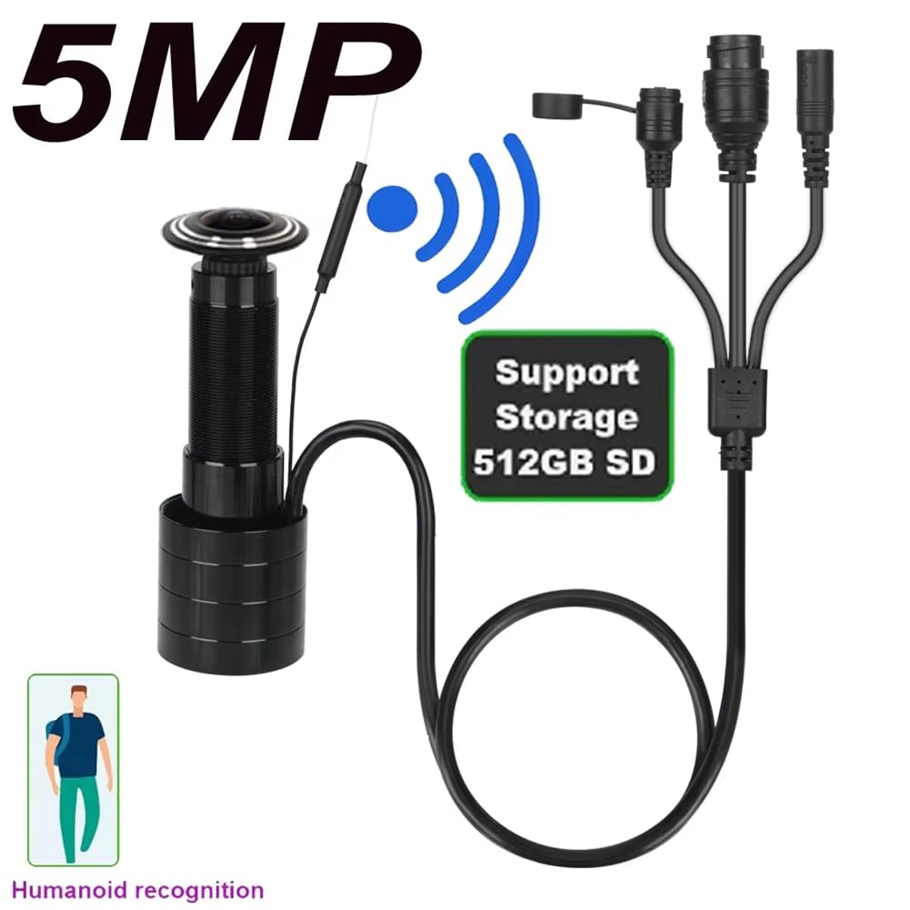 IP POE 5MP Door Eye Camera Mini Peephole Lens Motion Detection Video Eye Viewer Intercom Home Security Surveillance Cam