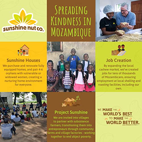 Sunshine Nut Company Whole Roasted Lightly Salted Cashews, Sprinkling of Salt Flavor, 2 Pack, 7 oz. Each, Gluten Free, Peanut Free and Vegan Individual Snack Packs for Kids and Adults, GMO Free