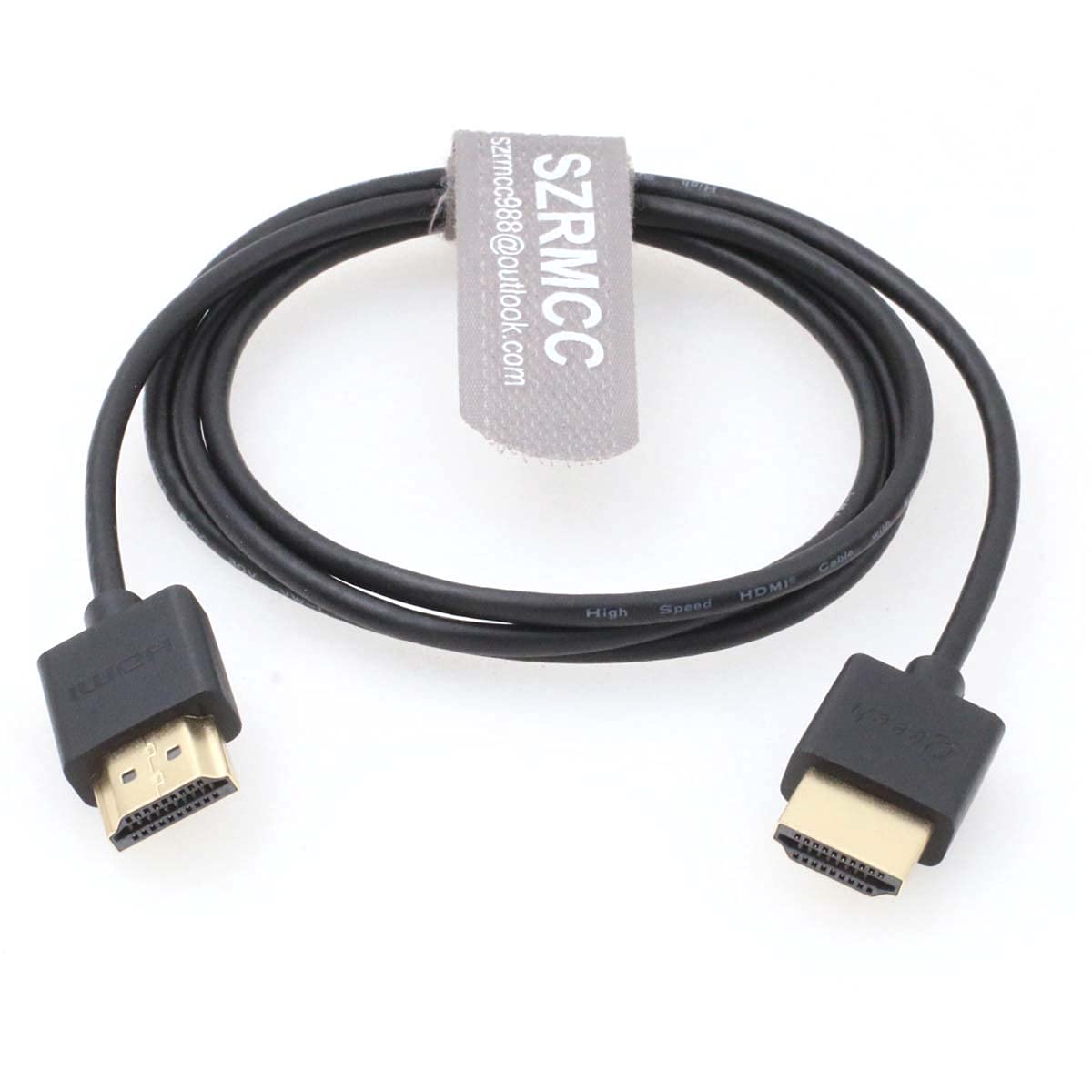 SZRMCC High Speed 4K 2.0 60P HDMI-Compliant Thin Soft Cable for Z Cam E2 Tablet Canon-Sony DSLR Camera ATOMOS Portkeys Monitor (30cm)