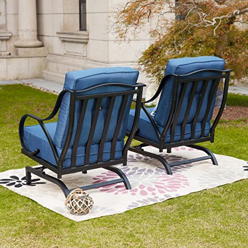 Image of LOKATSE HOME Outdoor 2 Piece Patio Chairs Dining Bistro Conversation Set Metal Frame Furniture with Cushion