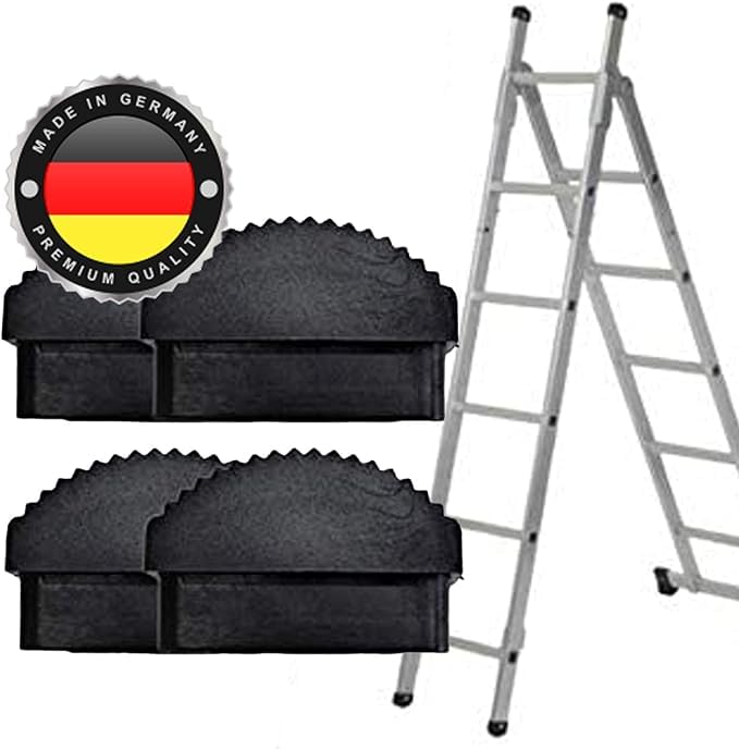 4 stuks laddervoeten, reservepoten voor ladder, antislip ladder, rubberen reserve ladder, voetladder, voor telescopische ladders, technische trappen - zwart