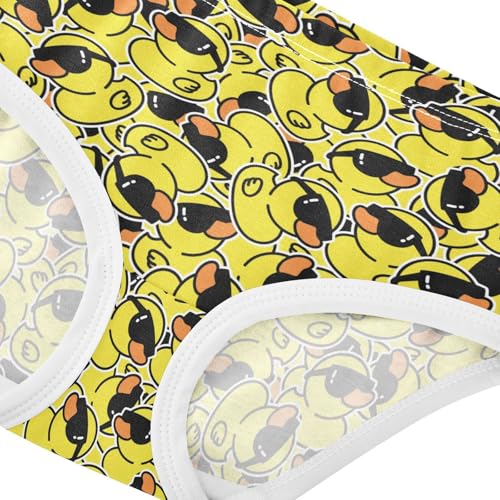 Little Girl Underwear Toddler Panties Kids Undies Duck Cartoon Yellow Soft Cotton Briefs 2T-8Y4