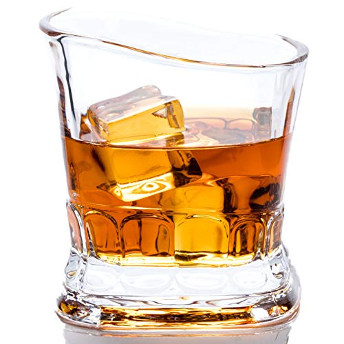 Whiskey Scotch Glass, European Design - Set of 2 Crystal Drinking Glasses in Luxury Giftbox - Ultra Clarity, 100% Lead-Free Glassware Dishwasher Safe Tumbler for Bourbon Liquor cocktail on the rocks