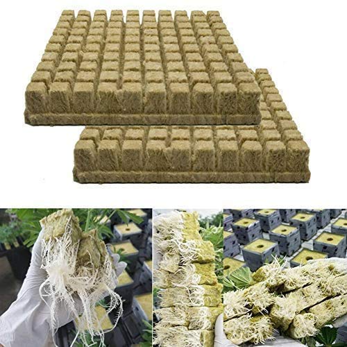 Hydroponic Grow Rockwool Cubes Soilless Cultivation Compress Base for Cloning, Seed Raising, Vigorous Plant Growth, Plant Propagation