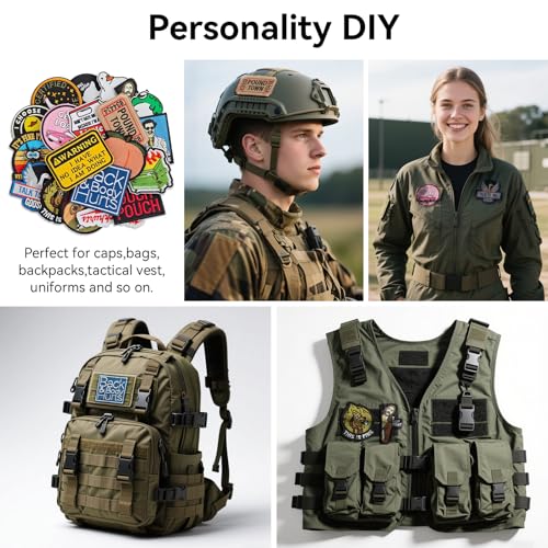 Funny Tactical Morale Patches Pack, Embroidered Hook&Loop Patches Set for Caps, Bags, Backpacks, Uniform, Vest and Tactical Gears, Random Style