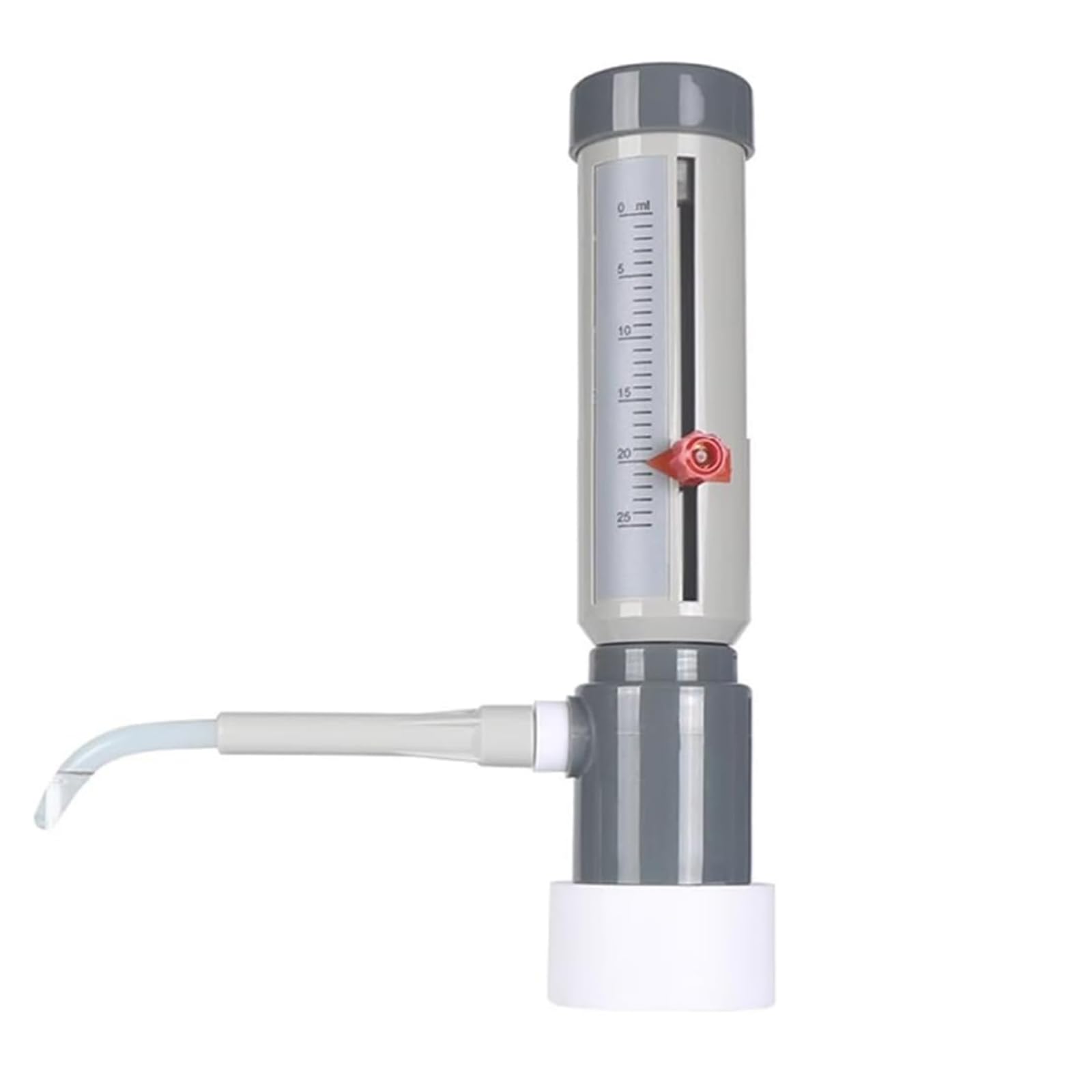 Regulowany dozownik płynów, 0-25 ml górny dozownik do precyzyjnego pomiaru płynu, kompatybilny z butelkami 500 ml/1000 ml, idealny do laboratoriów i dokładnego dozowania