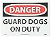 NMC D439AB OSHA Sign, Legend "DANGER - GUARD DOGS ON DUTY", 14" Length x 10" Height, Aluminum, Black/Red on White
