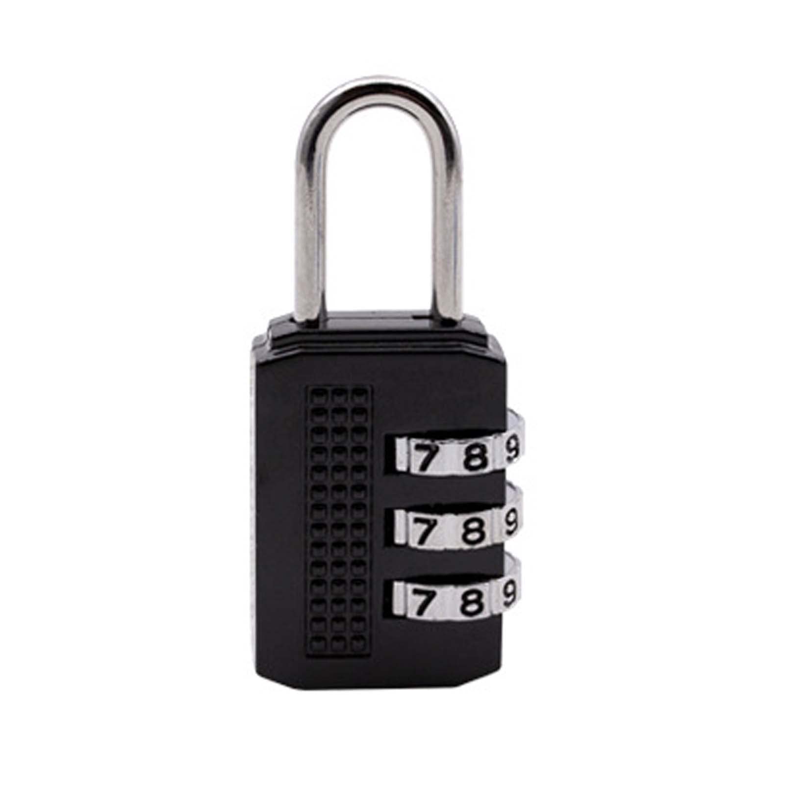 Lansonee Black 1 Pc 3 Digit Combination Luggage Lock - Tsa Approved Suitcase Lock, Small Padlock For Travel Baggage, Gym Locker, Laptop Bag