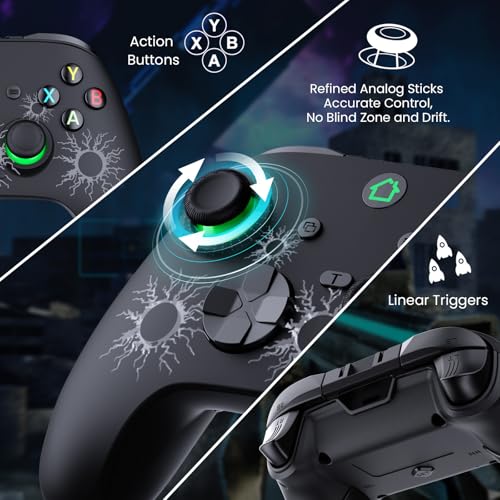 Image of LuvYsshun Wireless Controller Compatible With Xbox One,Xbox Series X /S, Xbox One X /S, PC Windows,RGB LED Light with Rechargeable Built-in Battery,Dual Vibration /Turbo /Mappable Buttons