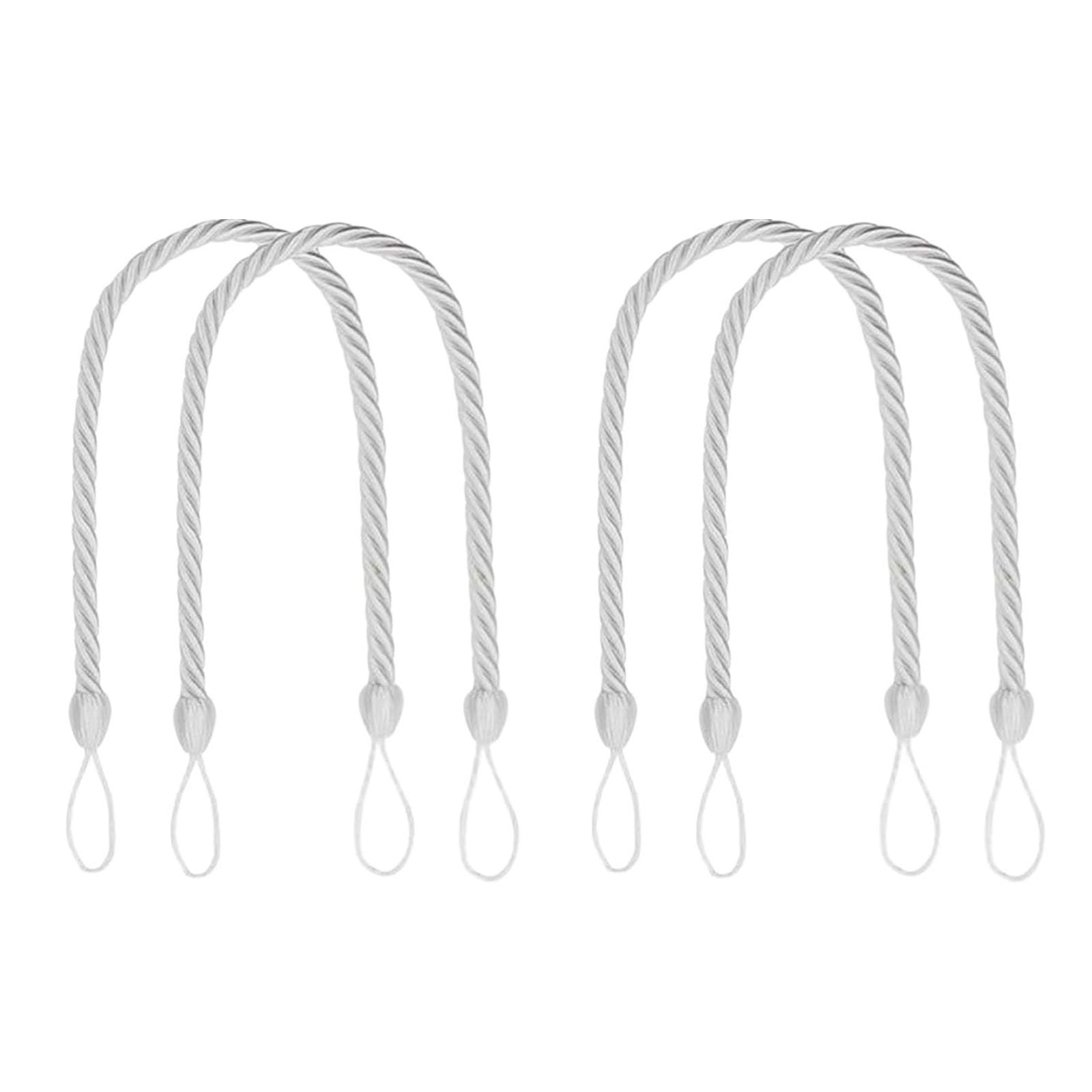 4Pack Natural Cotton Rope Curtain Tiebacks Handwovens Bohos Styles Decorative Drape Holdbacks for Home and Drapery Decorative Curtain Holders