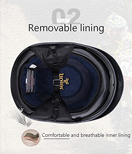 ZLYJ Casco Moto Mezza Guscio Retro Motocicletta