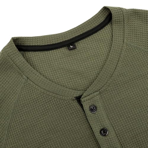 Men's Henley Shirts Fashion Long Sleeve Lightweight Button T Shirts4