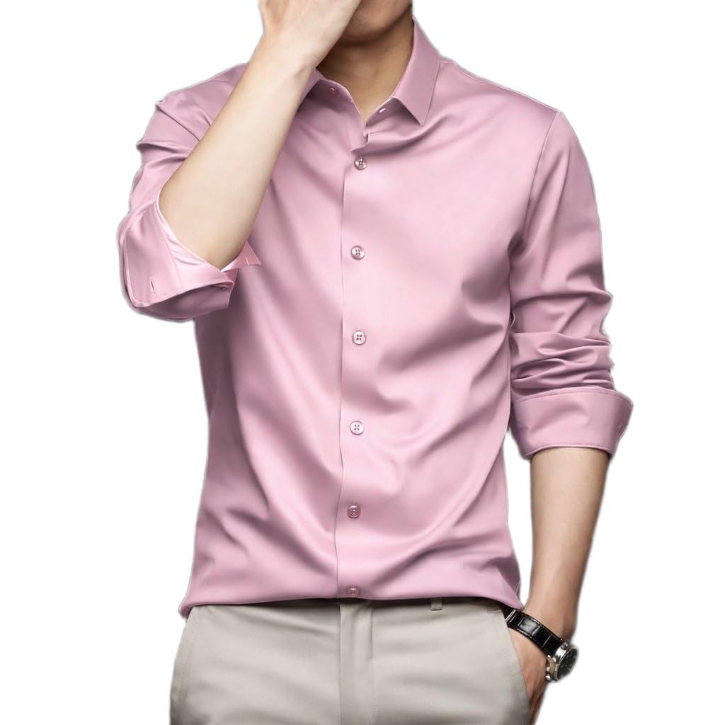 Men’s Cotton Plain Shirt - Premium Full Sleeve Casual & Formal Shirt, Slim Fit Stylish Button-Down Shirt for Office, Party, Business Use-picture-13