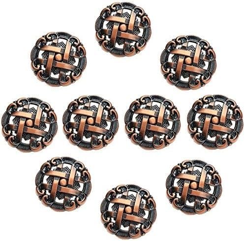 Ring Pull，Door Handles,Round Pull Knobs Handles, 10 PCS Retro Round Shape Zinc Alloy Knob Drawer Cabinet Handle Furniture Pull Antique Handware Product Door Knob (Red Bronzen) (Color : Red Bronzen) (