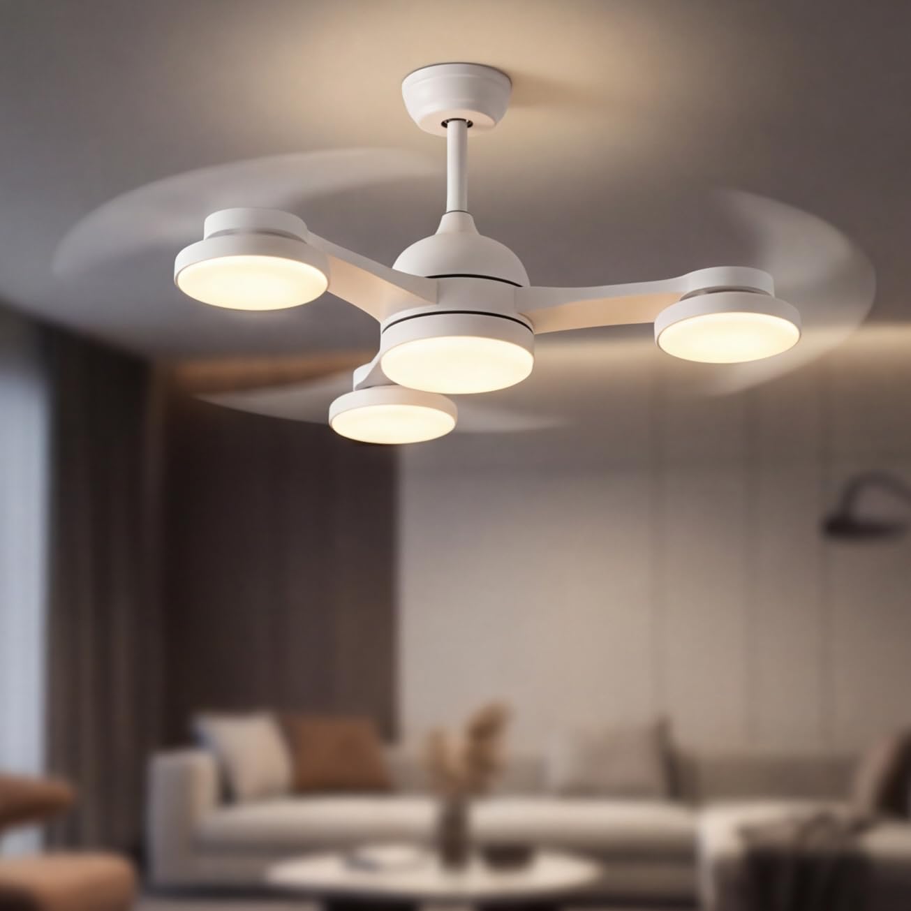 Ventilateur Plafond LED Dimmable 3 Pales Silencieux avec Télécommande pour