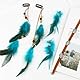 MWOOT Feder Haarschmuck Clip, Indianer Feder Haarverlängerungen Damen, Braun Drop Leder Choker Halskette, Federohrringe Blau, Boho Stammes-Schmuck für Frauen Karneval Cosplay Tribal Kostüm Party