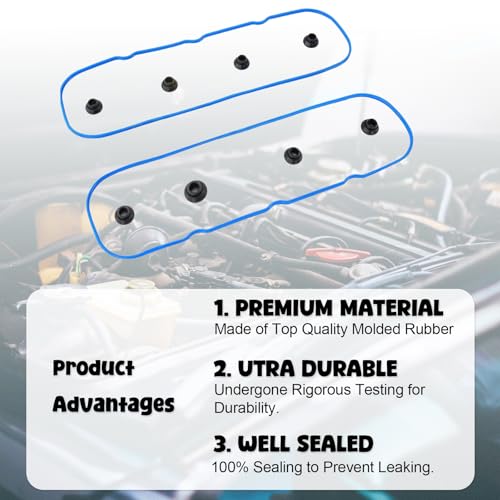 Image of VS50504R-1 Valve Cover Gasket Set, Engine Valve Gaskets Kit, Automotive Replacement Valve Cover Kit for 4.8L 5.3L 6.0L 6.2L Chevy Silverado, Suburban, GMC Sierra, Cadillac Escalade