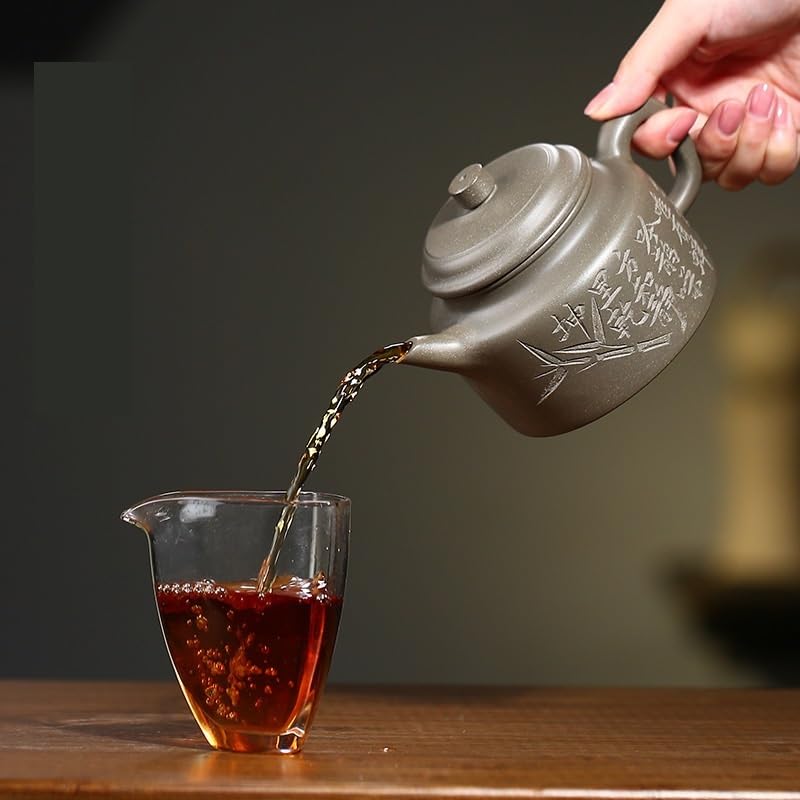 Tetera China Retro Morada, Exquisita y Duradera, para Oficina, con diseño Floral, Ideal para té Negro, té Verde y té oolong.