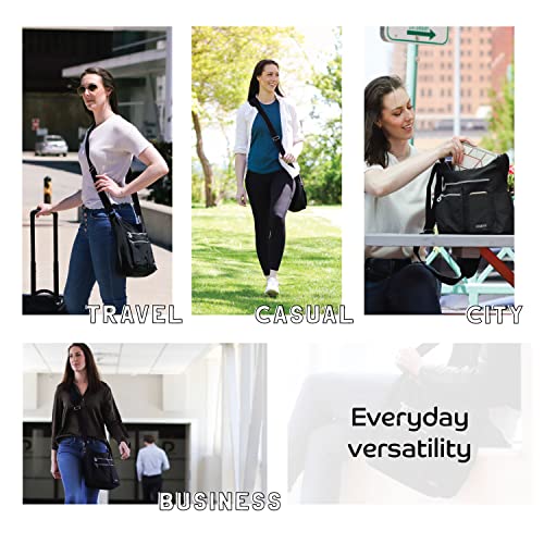 Neatpack Crossbody Bags For Women With Bottle Holder, Anti Theft Rfid Pocket And Multiple Compartments, Travel Purses, Black #TOP1