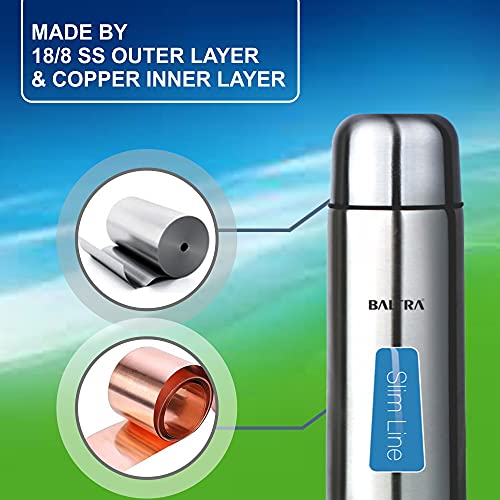 Image of BALTRA Bullet Thermosteel Stainless Steel Flask 1 litres, Silver
