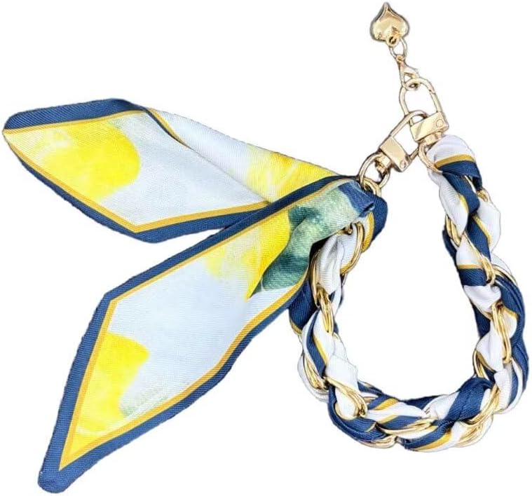 Zian Woven Scarf Chain Bracelet Fashion Phone Lanyard Bag Chain Keychain Accessory with Heart Pendant Ideal for Women