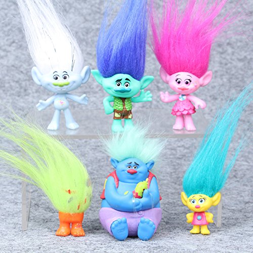 6pcs 3 – 7 cm TrollsムービーFigureおもちゃセットコレクションプレイセット子供誕生日ギフト