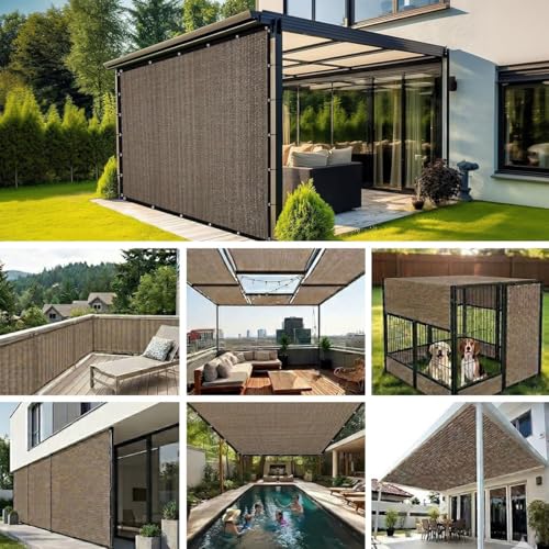 Filet d'ombrage contre la chaleur : bâche marron 8x10 m œillets - 4