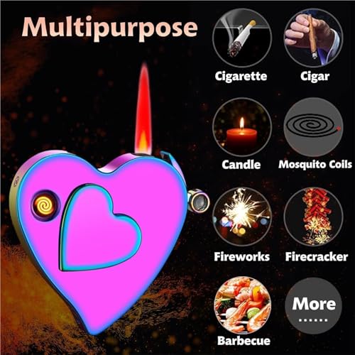 Encendedor Jet Flame con forma de corazón azul miniatura 7