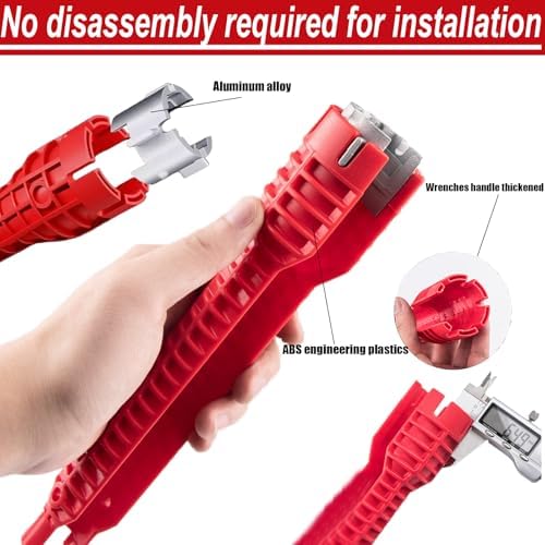 14 in 1 Multi-Functional Faucet Wrench, Tap Spanner Tool for Sink, Basin, Bathroom & Kitchen Plumbing, Faucet Installation, Plumbing Repair Kita, Comfortable Grip with Spirit Level - 4