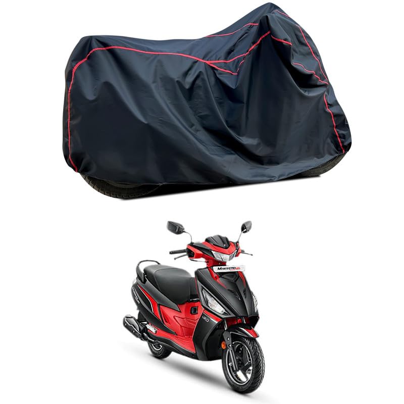 Image of Waterproof Scooter Cover Compatible with Hero Maestro Edge Fabric UV Protection (Black)