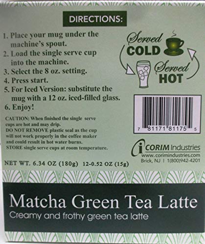Té Matcha Green Latte 12 tazas individuales miniatura 3