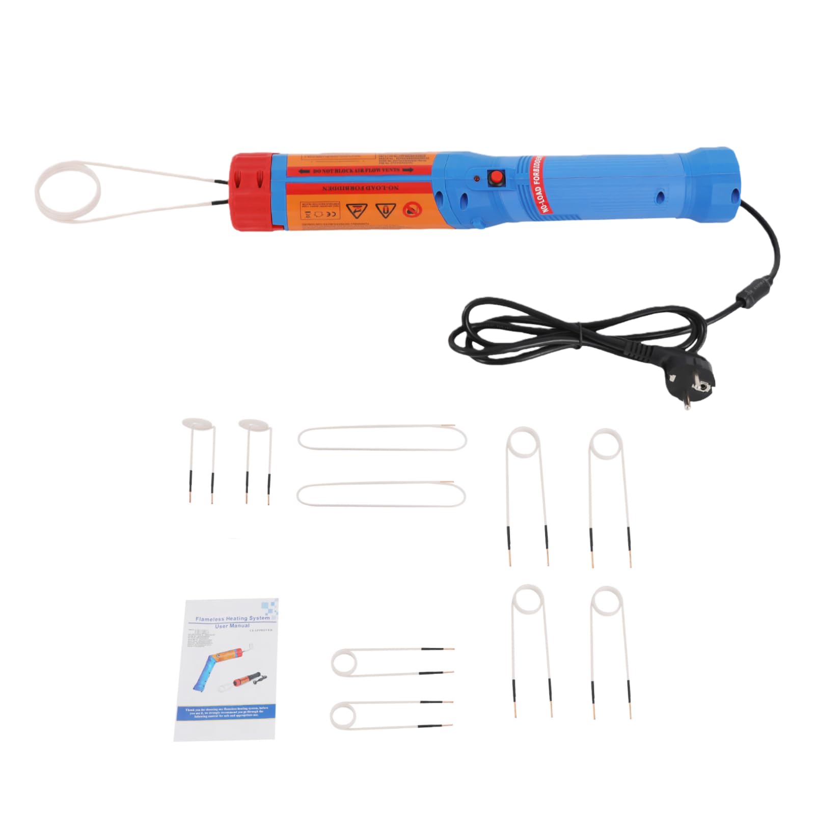 Calentador de inducción con 10 bobinas de calefacción, 1100 W, dispositivo de inducción para coche, 800 °C, dispositivo de inducción, calefactor de inducción magnético, color azul