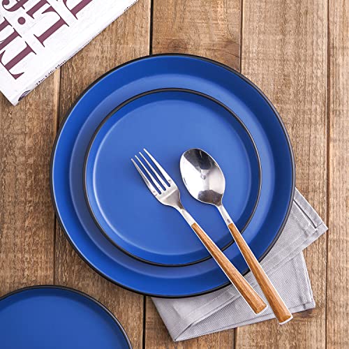 Stone Lain Albie 16-Piece Dinnerware Set Stoneware, Blue and Black - Image 4